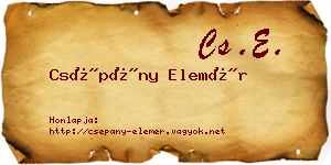 Csépány Elemér névjegykártya
