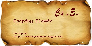 Csépány Elemér névjegykártya